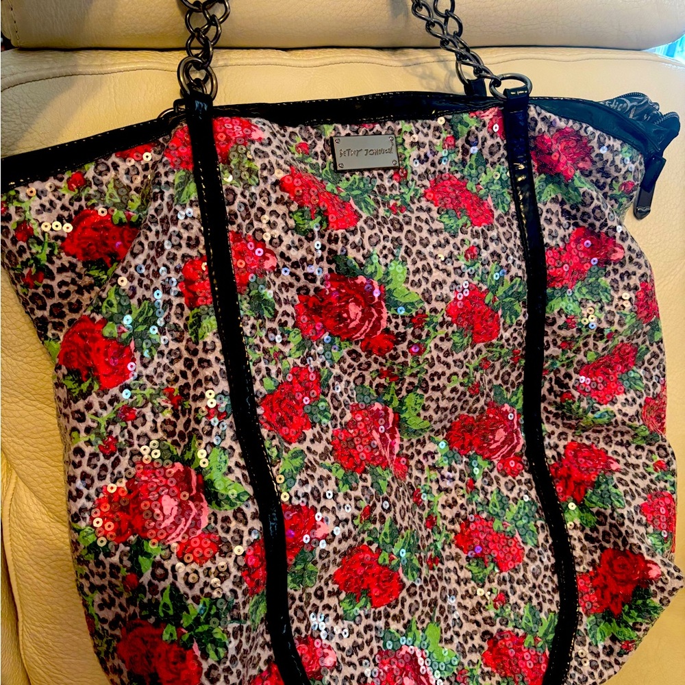 Betsey Johnson large bag clear sequence